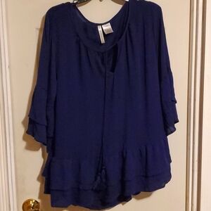 Forgotten Grace Lightweight Navy Blue Blouse. Size 1X